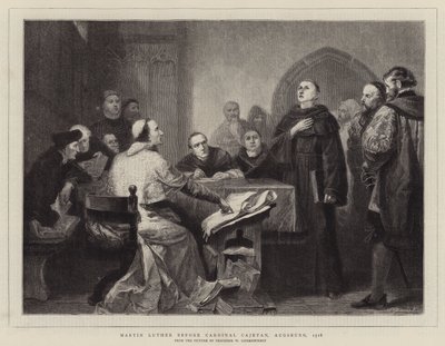 Martin Luther before Cardinal Cajetan, Augsburg, 1518 by Wilhelm von, II Lindenschmit